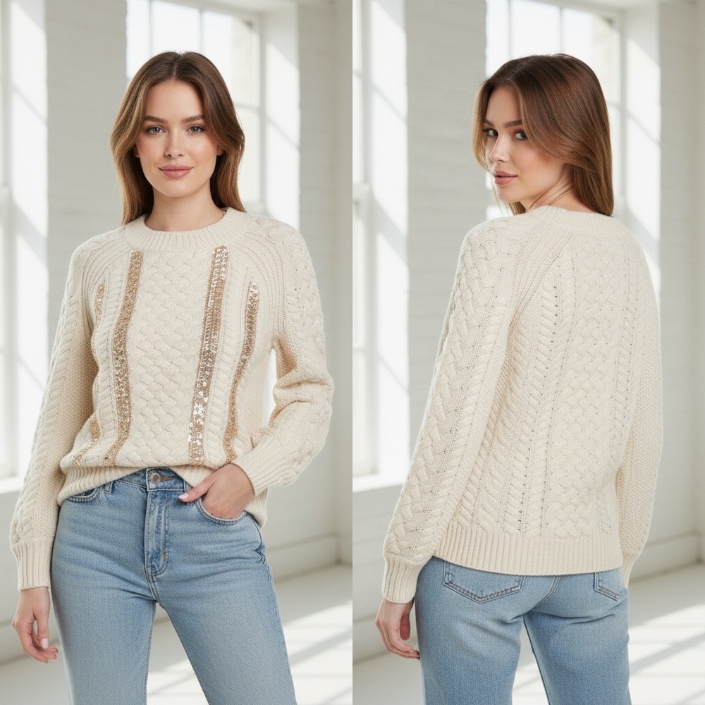 J. crew merino wool sweater knit embroidered